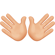Emoji 👐🏼 Mani Aperte: Carnagione Abbastanza Chiara su Apple iOS 16.4.