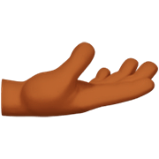 🫴🏾 Emoji Palma Para Cima Mão: Pele Morena Escura na Apple iOS 16.4.