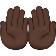 Emoji 🤲🏿 Mani Unite In Alto: Carnagione Scura su Apple iOS 16.4.