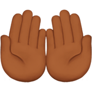 Emoji 🤲🏾 Mani Unite In Alto: Carnagione Abbastanza Scura su Apple iOS 16.4.