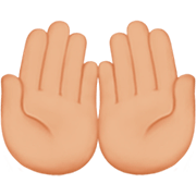 Emoji 🤲🏼 Mani Unite In Alto: Carnagione Abbastanza Chiara su Apple iOS 16.4.