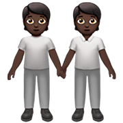 🧑🏿‍🤝‍🧑🏿 Emoji sich an den Händen haltende Personen: dunkle Hautfarbe Apple iOS 16.4.