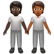 🧑🏿‍🤝‍🧑🏾 Emoji sich an den Händen haltende Personen: dunkle Hautfarbe, mitteldunkle Hautfarbe Apple iOS 16.4.