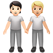 Émoji 🧑🏻‍🤝‍🧑🏼 Deux Personnes Se Tenant La Main : Peau Claire Et Peau Moyennement Claire sur Apple iOS 16.4.