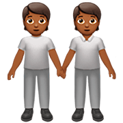 🧑🏾‍🤝‍🧑🏾 Emoji sich an den Händen haltende Personen: mitteldunkle Hautfarbe Apple iOS 16.4.