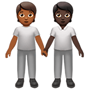🧑🏾‍🤝‍🧑🏿 Emoji Dos Personas Dándose La Mano: Tono De Piel Oscuro Medio, Tono De Piel Oscuro en Apple iOS 16.4.