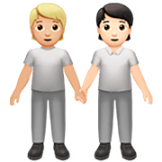 Émoji 🧑🏼‍🤝‍🧑🏻 Deux Personnes Se Tenant La Main : Peau Moyennement Claire Et Peau Claire sur Apple iOS 16.4.