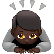 Emoji 🙇🏿 Persona Che Fa Un Inchino Profondo: Carnagione Scura su Apple iOS 16.4.