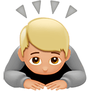 🙇🏼 Emoji Persona Haciendo Una Reverencia: Tono De Piel Claro Medio en Apple iOS 16.4.