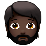 🧔🏿 Emoji Mann: dunkle Hautfarbe, Bart Apple iOS 16.4.