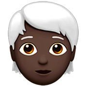 Emoji 🧑🏿‍🦳 Persona: Carnagione Scura E Capelli Bianchi su Apple iOS 16.4.