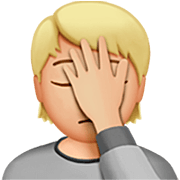 Emoji 🤦🏼 Persona Esasperata: Carnagione Abbastanza Chiara su Apple iOS 16.4.