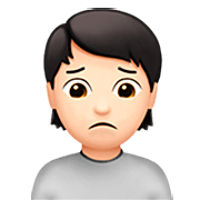 🙍🏻 Emoji missmutige Person: helle Hautfarbe Apple iOS 16.4.