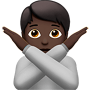 🙅🏿 Emoji Persona Haciendo El Gesto De «no»: Tono De Piel Oscuro en Apple iOS 16.4.
