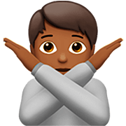 🙅🏾 Emoji Pessoa Fazendo Gesto De «não»: Pele Morena Escura na Apple iOS 16.4.