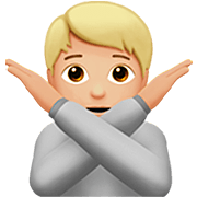 🙅🏼 Emoji Persona Haciendo El Gesto De «no»: Tono De Piel Claro Medio en Apple iOS 16.4.