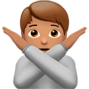 Emoji 🙅🏽 Persona Che Fa Segno Di No: Carnagione Olivastra su Apple iOS 16.4.