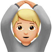 Emoji 🙆🏼 Persona Con Gesto OK: Carnagione Abbastanza Chiara su Apple iOS 16.4.