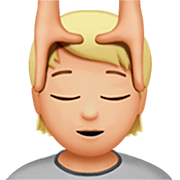 Emoji 💆🏼 Persona Che Riceve Un Massaggio: Carnagione Abbastanza Chiara su Apple iOS 16.4.