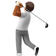🏌🏾 Emoji Golfista: Pele Morena Escura na Apple iOS 16.4.