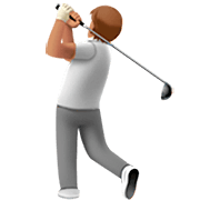 Emoji 🏌🏽 Persona Che Gioca A Golf: Carnagione Olivastra su Apple iOS 16.4.