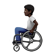 🧑🏿‍🦽 Emoji Person in manuellem Rollstuhl: dunkle Hautfarbe Apple iOS 16.4.