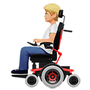 🧑🏼‍🦼 Emoji Person in motorisiertem Rollstuhl: mittelhelle Hautfarbe Apple iOS 16.4.