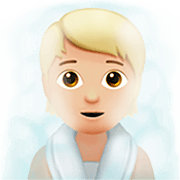 🧖🏼 Emoji Person in Dampfsauna: mittelhelle Hautfarbe Apple iOS 16.4.