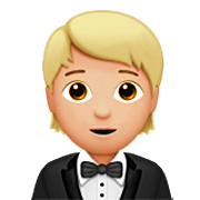 🤵🏼 Emoji Person im Smoking: mittelhelle Hautfarbe Apple iOS 16.4.