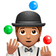 Emoji 🤹🏽 Persona Che Fa Giocoleria: Carnagione Olivastra su Apple iOS 16.4.