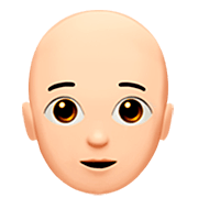 🧑🏻‍🦲 Emoji Erwachsener: helle Hautfarbe, Glatze Apple iOS 16.4.