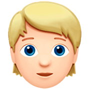 👱🏻 Emoji Person: helle Hautfarbe, blondes Haar Apple iOS 16.4.