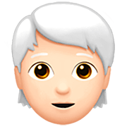 Emoji 🧑🏻‍🦳 Persona: Carnagione Chiara E Capelli Bianchi su Apple iOS 16.4.