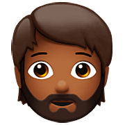 Émoji 🧔🏾 Homme Barbu : Peau Mate sur Apple iOS 16.4.