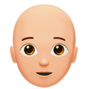 Emoji 🧑🏼‍🦲 Persona: Carnagione Abbastanza Chiara E Calvo su Apple iOS 16.4.