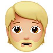 Émoji 🧔🏼 Homme Barbu : Peau Moyennement Claire sur Apple iOS 16.4.