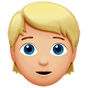 👱🏼 Emoji Pessoa: Pele Morena Clara E Cabelo Louro na Apple iOS 16.4.