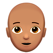 Emoji 🧑🏽‍🦲 Persona: Carnagione Olivastra E Calvo su Apple iOS 16.4.