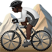 Emoji 🚵🏿 Ciclista Di Mountain Bike: Carnagione Scura su Apple iOS 16.4.