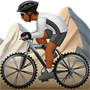 🚵🏾 Emoji Persona En Bicicleta De Montaña: Tono De Piel Oscuro Medio en Apple iOS 16.4.
