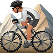 Emoji 🚵🏽 Ciclista Di Mountain Bike: Carnagione Olivastra su Apple iOS 16.4.