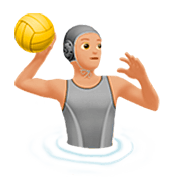 🤽🏼 Emoji Persona Jugando Al Waterpolo: Tono De Piel Claro Medio en Apple iOS 16.4.