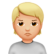 🙎🏼 Emoji schmollende Person: mittelhelle Hautfarbe Apple iOS 16.4.