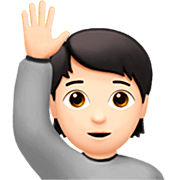 Emoji 🙋🏻 Persona Con Mano Alzata: Carnagione Chiara su Apple iOS 16.4.