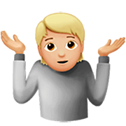 Emoji 🤷🏼 Persona Che Scrolla Le Spalle: Carnagione Abbastanza Chiara su Apple iOS 16.4.