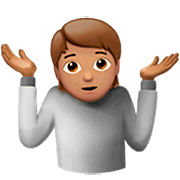 Emoji 🤷🏽 Persona Che Scrolla Le Spalle: Carnagione Olivastra su Apple iOS 16.4.