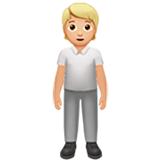 🧍🏼 Emoji Persona De Pie: Tono De Piel Claro Medio en Apple iOS 16.4.
