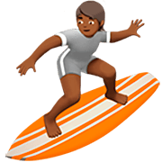 🏄🏾 Emoji Surfista: Pele Morena Escura na Apple iOS 16.4.