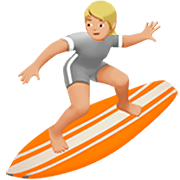 🏄🏼 Emoji Persona Haciendo Surf: Tono De Piel Claro Medio en Apple iOS 16.4.