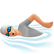Emoji 🏊🏼 Persona Che Nuota: Carnagione Abbastanza Chiara su Apple iOS 16.4.